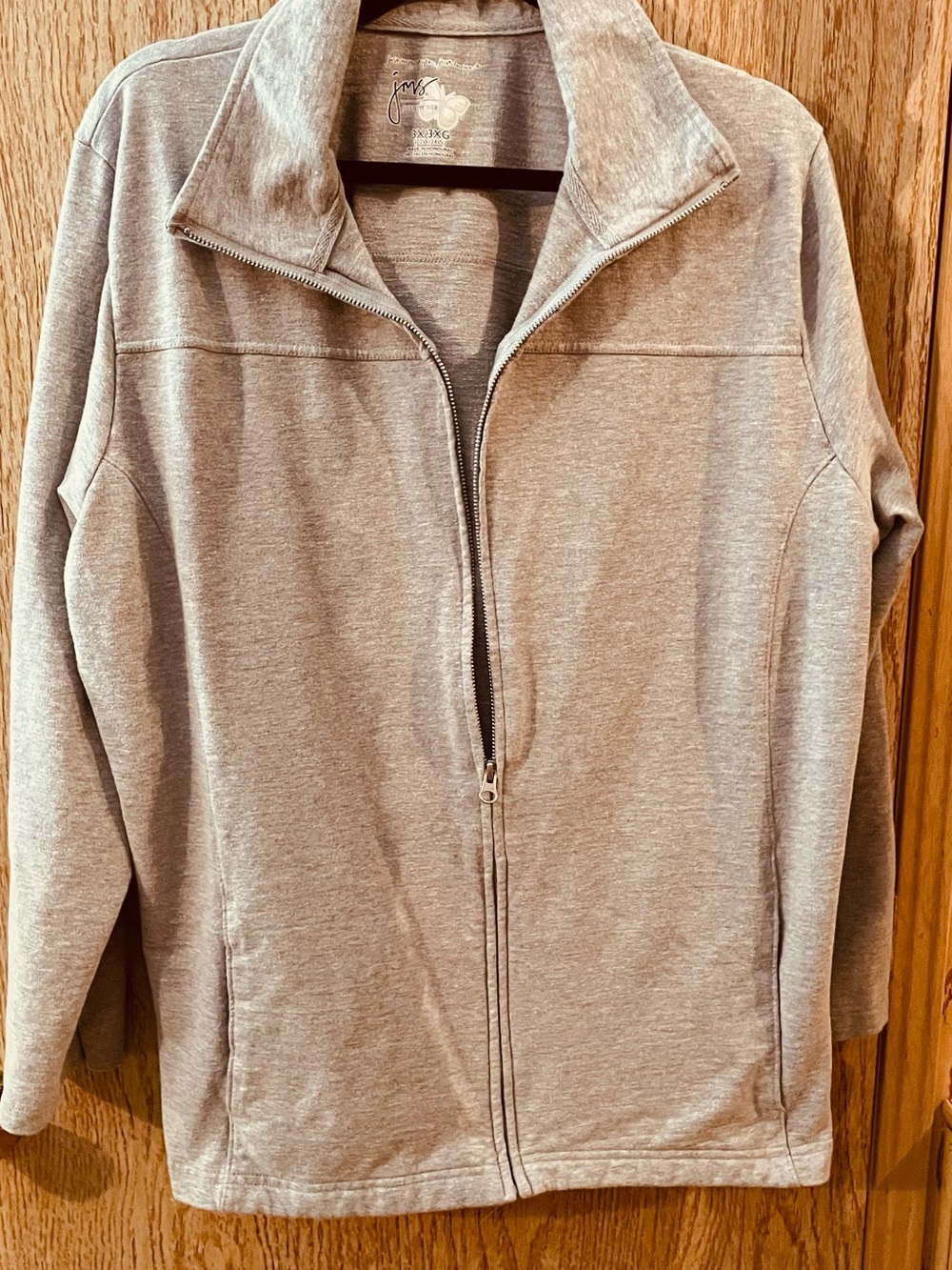 Just My Size Collection Women's Light Gray Full-Zip Varsity Jacket